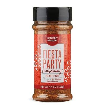 Tastefully Simple Fiesta Party Mexican Seasoning for Tacos, Fajitas, Enchiladas, Dips, and More, Clean, Keto, and Paleo, No MSG or Gluten Ingredients, 5.5 oz (Pack of 3)
