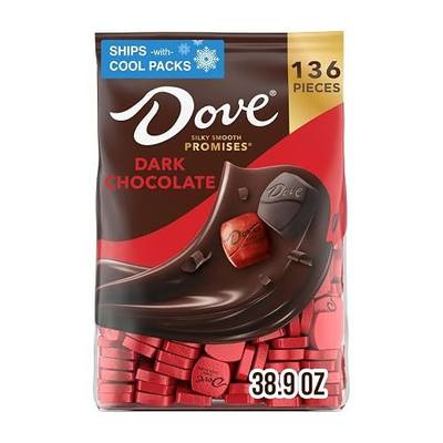 DOVE PROMISES Dark Chocolate Candy, Bulk, 136 Count, 38.9 oz Bag | Silky rich dark chocolate squares individually wrapped, great for movie nights, parties, gift baskets, sharing and gift bag
