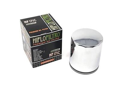 HIFLO Oil Filter HF171C Chrome - Compatible with Harley Davidson - Replaces 63731-99 / 63798-99