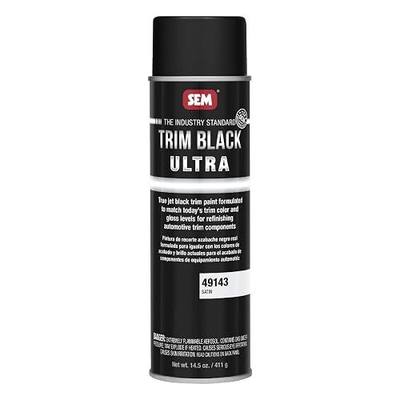SEM 49143 Trim Black Ultra, Black Spray Paint with Satin Finish| Designed for Plastic, Aluminum, Steel and Stainless Steel, 14.5 oz. Automotive Aerosol Paint Can