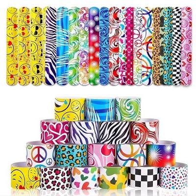 Giraffe Manufacturing 50 Pcs Slap Bracelets for Kids - Colorful Snap Bracelets Kids Bulk Party Favors for Kids, Goodie Bag Fillers Slap Bands, Carnival Prizes, Classroom Bulk Toys