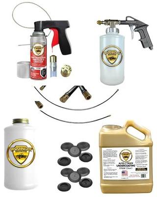 woolwax 1 Gallon Undercoating Kit Bundle w/PRO Gun & 2 Wands. Straw(Clear) Color.