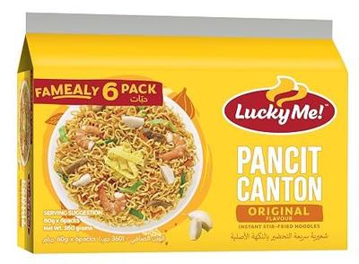 Lucky Me Pancit Canton Original Flavor 6-Pack (2.12 oz/60g ea x 6) - packaging may vary