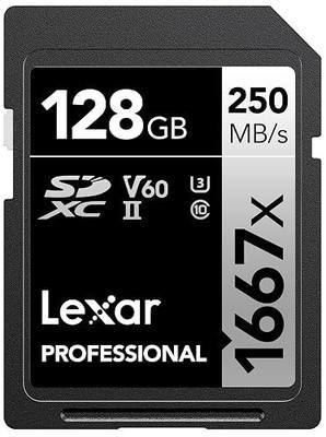 Lexar 128GB Professional 1667x SD Card, UHS-II, C10, U3, V60, Full HD, 4K, Up To 250MB/s Read SDXC Memory Card, for Professional Photographer, Videographer, Enthusiast (LSD128CBNA1667) | Up to 250MB per S Read, 120MB per S Write, Class 10, Model LSD128CBNA1667