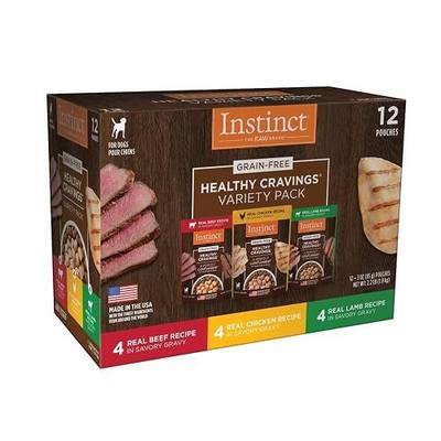 Instinct Healthy Cravings Grain Free Recipe Variety Pack Natural Wet Dog Food Topper by Nature's Variety, 3 oz. Pouches (Pack of 12)