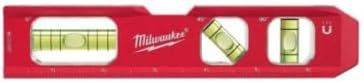 Milwaukee 7 in. Aluminum Magnetic Compact Torpedo Level 3 vial