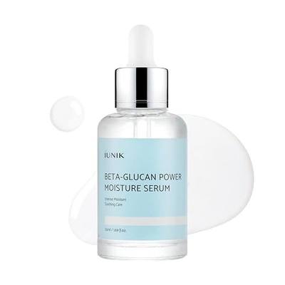 IUNIK Beta-Glucan Power Moisture Serum - Deep Hydration 1.69 fl oz | 7-Peptide Vegan Moisturizer for Long-Lasting Hydration & Barrier Care for Dry, Sensitive Skin