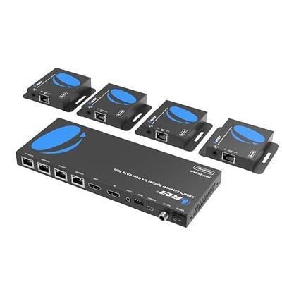 OREI 4K 1x4 HDMI Extender Splitter Over CAT6/7 Ethernet Cable Up to 4K@30Hz upto 165 ft-1080P@60Hz upto 230 ft, IR control, EDID, HDMI Loop Out (HD14-EX165-K) | HDMI Cat6 Converter, HDMI Over Cat5 – 10.2Gbps, HDR10, Dolby Vision, HLG, LPCM 7.1, Dolby TrueHD, DTS-HD Master