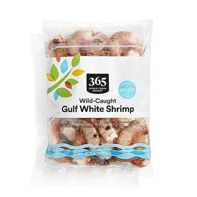 365 by Whole Foods Market, Wild White Gulf Shrimp 16/20, Frozen, 32 Ounce Value Pack