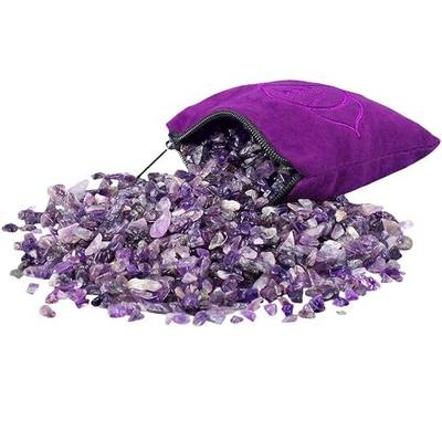mookaitedecor 1/2 LB Tumbled Stone Chips Crystals with Chakra Bag | Crushed Crystal Bulk, Crystals and Healing Stones for Crafts, Spells, Bottles, Vases, Healing Reiki