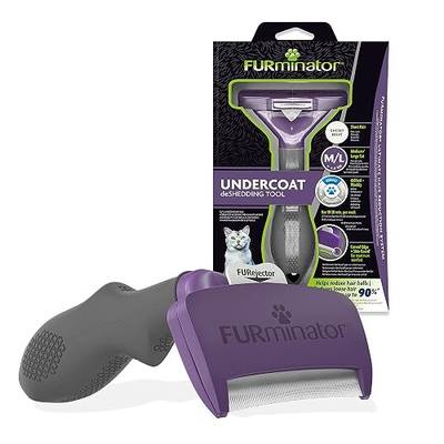 FURminator Undercoat deShedding Tool for Medium/Large Short Hair Cats Over 4.5 kg, Violet