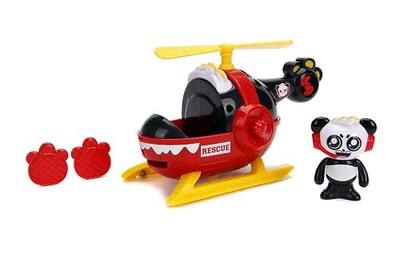 Jada Toys Ryan's World Helicopter with Combo Panda Figure, 6"" Feature Vehicle Red (30993)