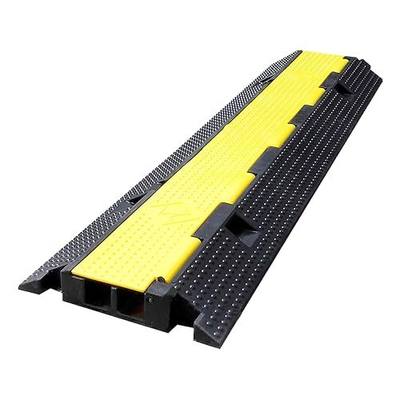 1 Pack Rubber Cable Ramp Hose Cable Protector Ramp 2 Channel 22000Lbs Load Capacity Traffic Speed Bump Wires Power Lines Extension Cord Cover for Indoor Outdoor