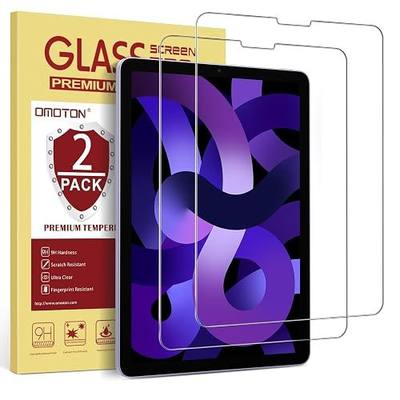 OMOTON Screen Protector for iPad Air 5th 4th Generation (Air 5/4, 10.9 Inch, 2022/2020) iPad Pro 11 Inch (2022/2021/2020/2019) Tablet - Tempered Glass, Case Friendly, Apple Pencil Compatible, 2 Pack