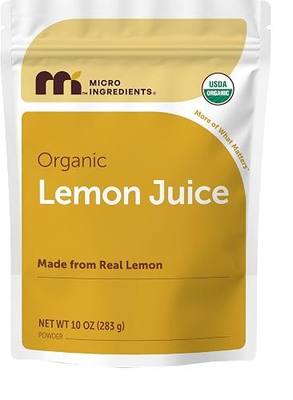 Micro Ingredients Organic Lemon Juice Powder, 10 Ounce | Natural Fruit Flavor | Made from Real Lemon | No Sugar & Additives | Great for Drinks, Smoothie & Beverages | Non-Gmo & Vegan Friendly