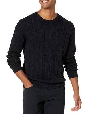 Amazon Essentials Men's Crewneck Cable Cotton Pullover Sweater