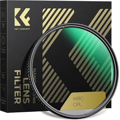 K&F CONCEPT 49mm Circular Polarizer Lens Filter with 28 Multi-Layer Coated | Ultra Slim High Definition Waterproof Scratch Resistant Polarizing Lens Filter(CPL) (Nano-X Series) FC701