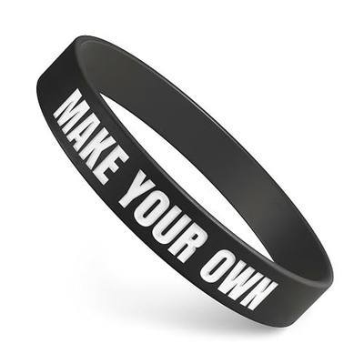 Custom Wristbands For Events, Fundraisers & Businesses | Add Text, Icons, & Logos | Bulk Rubber Bracelets | Classic 1/2” | 100% Silicone