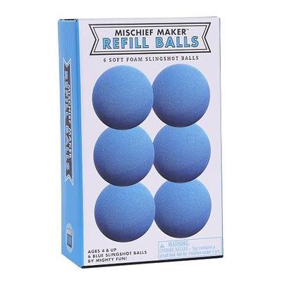 Mighty Fun! Mischief Maker® Toy Slingshot Foam Balls Refill Pack - Made from EVA Foam - Colorful Soft Foam Balls for Sling Shot Toys - Boys and Girls Indoor & Outdoor Fun Game for Kids Play (Blue)