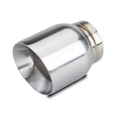 LCGP 3" Inlet Universal Exhaust Tip, 4" Outlet - 5" Long, Stainless Steel Double Wall Angle Cut