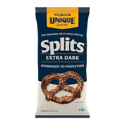 Unique Snacks Extra Dark Splits Pretzels, Original Split-Open Pretzels, Delicious Homestyle Baked Snack Bag, Vegan, OU Kosher, and Non-GMO Food, No Artificial Flavor, 11 Oz. Bag, Pack of 3 | Vegan, OU Kosher, Non-GMO, No Artificial Flavor, Homestyle Baked Crunch
