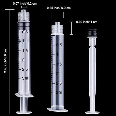 TecUnite 20 Pack Syringe, Plastic Curved Syringes for Epoxy Resin, Craft, Feeding Pets Animals, Oil or Glue Applicator