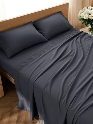 Bedsure Queen Sheet Set - 4 Pieces Soft, Breathable, Cooling Bed Sheets | Hotel Luxury Bedding, Oeko-Tex , Easy Care, Deep Pocket, Fade Resistant, Shrink Resistant, Sturdiness, Emboss Design