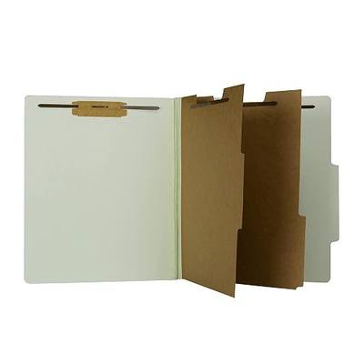 The File King Classification Folders 2 Dividers Letter Size - Light Green, 10 Pack | Pressboard Classification Folder | 2-Inch Expansion | Made in USA | Medical File Folders with Dividers and Prongs