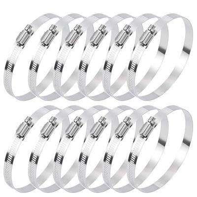 Selizo 12Pcs Hose Clamps, 4 Inch Hose Clamp 304 Stainless Steel Hose Clamps Duct Clamp Worm Gear Adjustable 91-114mm Hose Clamp, Fuel Line Clamp for Plumbing, Automotive and Mechanical Applications