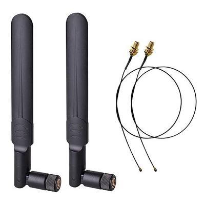 2 x 8dBi 2.4GHz 5GHz 5.8GHz Dual Band WiFi RP-SMA Male Antenna+2 x 35CM U.FL/IPEX to RP SMA Female Pigtail Cable for Mini PCIe Card Wireless Routers PC Repeater Desktop FPV UAV Drone PS4 Build
