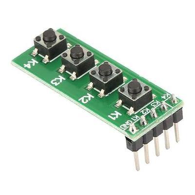 Walfront 4 Key Keyboard Module Universal 4 Key Push Button Switch Module Keyboard Board for DIY Accessory Kit