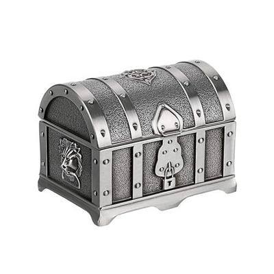 Hipiwe Vintage Metal Jewelry Box Small Treasure Chest Trinket Organizer | Antique Earrings Necklace Ring Holder Keepsake Boxes Case Bithday Christmas Gift for Ladies Women
