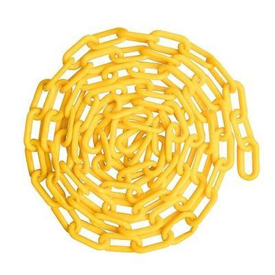 US Weight (Made in USA) 2" x 100' Yellow Plastic Safety Chain ft. SunShield UV Resistant Technology
