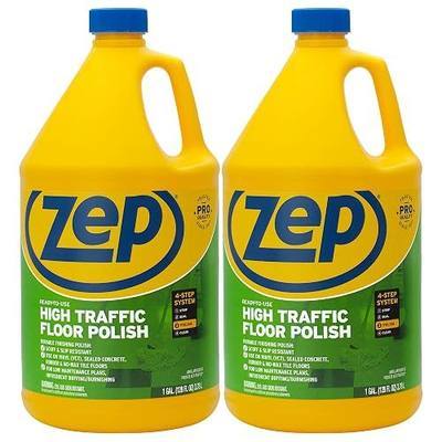 Zep High Traffic Floor Polish - 1 Gal (Case of 2) ECZUHTFF1282- Scuff-Resistant Durable Finish for Vinyl, Concrete, Rubber, Tile, and Terrazzo Floors