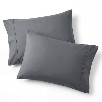 Bedsure Pillow Cases Queen Set of 2 - Dark Grey Double Brushed Microfiber Pillowcases 2 Pack, Super Soft Cooling Pillow Case Covers with Envelope Closure for Kids, Wrinkle, Fade Resistant, 20”x30“