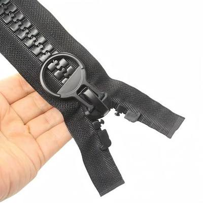 YaHoGa 24 Inch #20 Super Large Separating Plastic Zipper for Sewing Black | Giant Huge Heavy Duty Resin Zipper for Tents Coats Overcoats Boat Cover Canvas