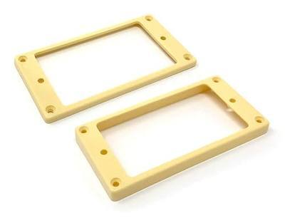 Cream Flat Bottom Humbucker Pickup Mounting Ring Set (Bridge & Neck) compatible with Epiphone Guitars HR1300F-CRM