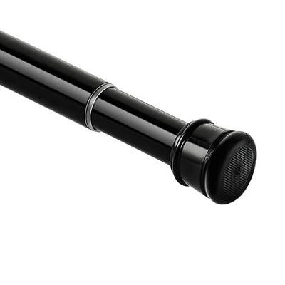 No Sectional Assembly Tension Curtain Rod 56-104 Inch | 1" Diameter Spring Long Adjustable Shower Curtain Rods for Bathroom Windows Closet No Drilling No Rust, Black