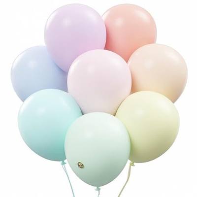 AFTERLOON® Biodegradable Natural Rubber Latex Balloons 24 pcs Pastel Assorted 10 Inch, Plastic-Free Alternative Matte Color Durable Thickened Extra Strong Helium Float, ballon Globos Decor De Rainbow