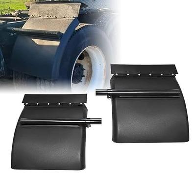 Mytee Products Black Poly Quarter Fender for Semi Truck Set 24"x24" - Standard Mounting Tube Bracket Kit Included - Semi Truck Accessories for Kenworth Freightliner Peterbilt (Set of 2)