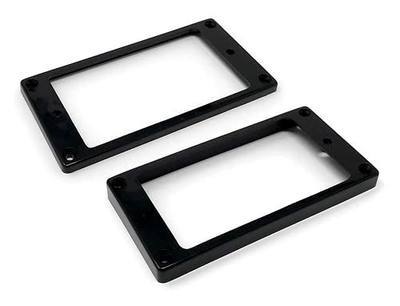 Black Flat Bottom Humbucker Pickup Mounting Ring Set (Bridge & Neck) compatible with Epiphone Guitars HR1300F-BLK