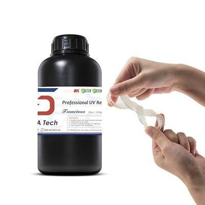 Siraya Tech Tenacious 3D Printer Flexible 405nm UV-Curing Resin with High Impact Resistance Standard Photopolymer Resin for LCD DLP 3D Printing (1000g, Clear)
