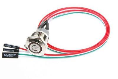 NOYITO 12mm Chassis Switch Metal Button Switch with 22inchs Extension Cable Red Yellow Blue Green ATX Supply On/Off Suitable for Computer DIY Switch (12mm, Blue Symbol)
