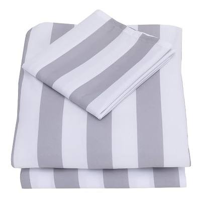 NoJo 3-Piece Toddler Sheet Set, Grey/White Rugby Stripes, 52" x 28"