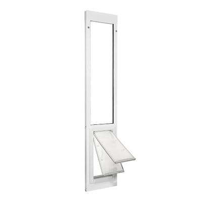 Endura Flap Pet Door for Vinyl Sliding Glass Doors | Dual-Flap Extreme Weather Design | Insulated, Energy-Efficient Dog Door with Locking Security | White, Medium Flap, 92"-95.5" Slider Height