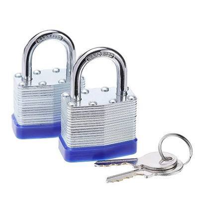 Laminated Steel Key Lock, 1-9/16 in. Wide Body, 2 Padlocks Keyed Alike