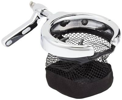 Kuryakyn 1462 Motorcycle Handlebar Accessory: Universal Drink/Cup Holder with Mesh Basket for Clutch/Brake Perch Mount, Chrome