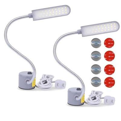 Sewing Machine Light LED Lighting (30LEDs) 6 Watt Multifunctional Flexible Gooseneck Arm Work Lamp with Magnetic Mounting Base for Workbench Lathe Drill Press 2 Pack Silver