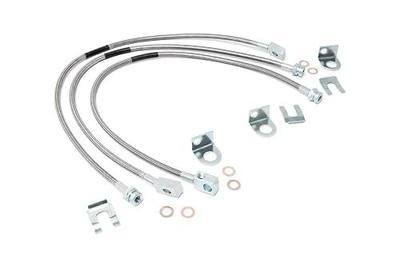 Rough Country Stainless Brake Lines for 1987-2006 Jeep Wrangler TJ/YJ/XJ - 89715, Front/Rear, Stainless