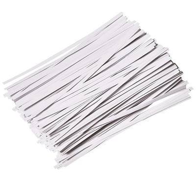 1000 Pcs 6" Paper White Twist Ties Reusable Bread Ties | for Party Cello Candy Coffee Bags Cake Pops